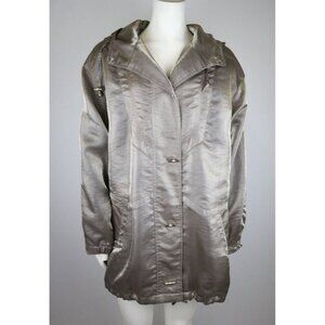 WOMEN'S SHINY IRIDESCENT BEIGE LIGHTWEIGHT JACKET - SEPARATE ISSUE - SIZE M